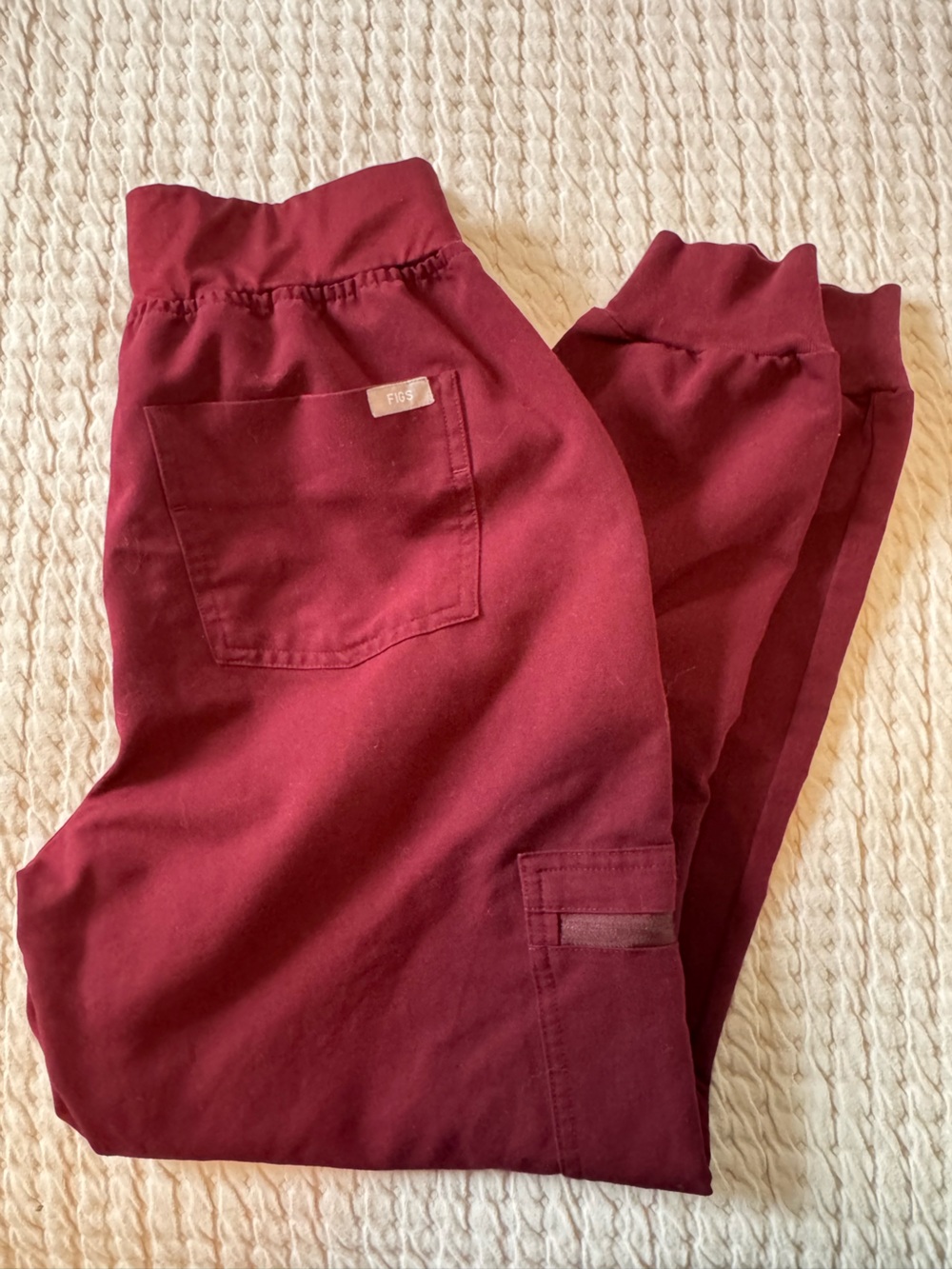 Figs maroon jogger scrub pants